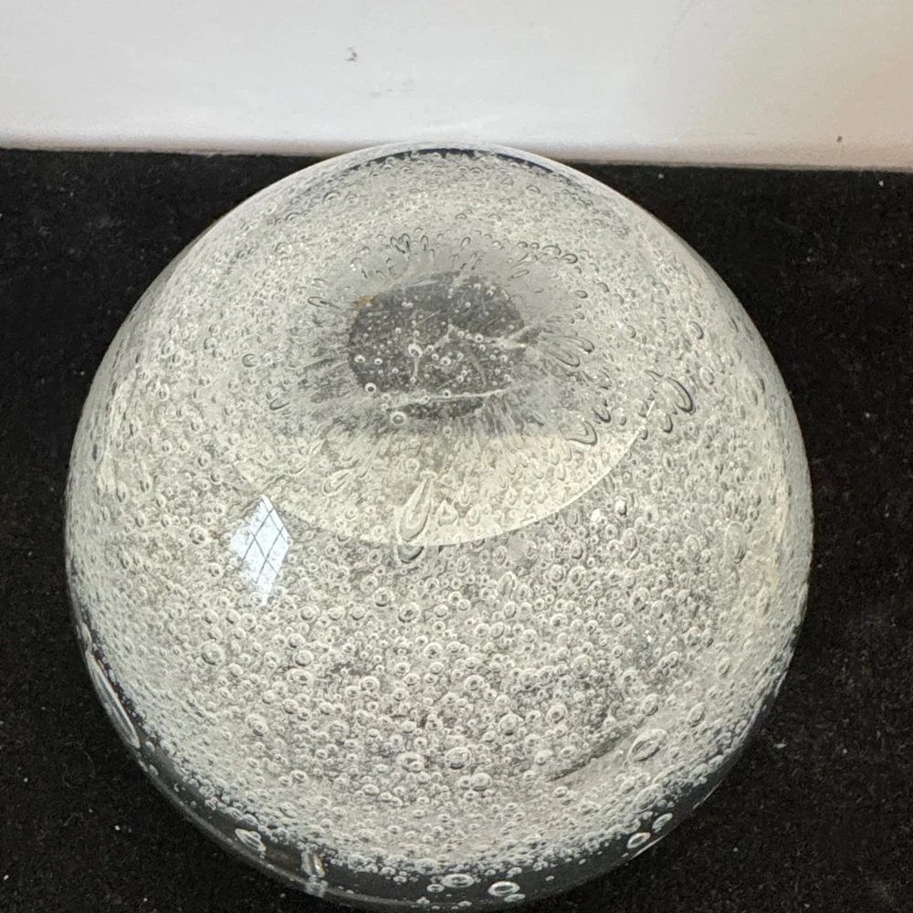 Vintage Sommerso style art glass votive candle holder (heavy)